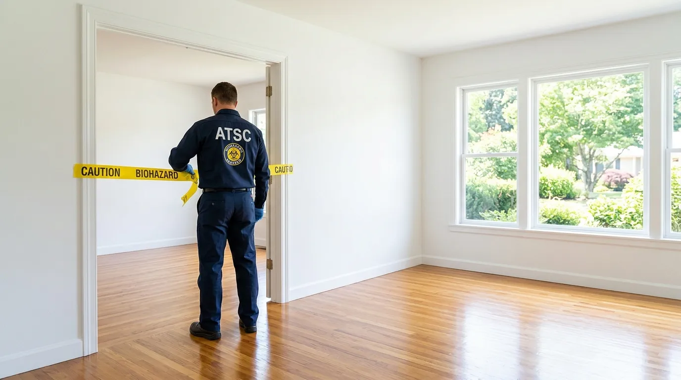 Certified biohazard cleanup crew performing Decomposition Cleanup in Lake Dallas